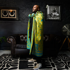 Young Basotho Designers - Litema | Peacock/Gold/Natural