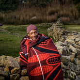Woollen Basotho - Seanamarena - Poone | Black/Scarlet/Natural