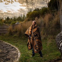 Woollen Basotho - Kharetsa - Aloe | Black/Yolk/Natural