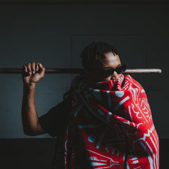 Young Basotho Designers - Manoti A Koriana | Scarlet/Light Aqua/Brown