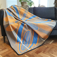 Woollen Basotho - Seanamarena - Poone | Cobalt/Yolk/Natural