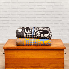 Woollen Basotho - Motlatsi - Khosana | Cobalt/Yolk/Natural