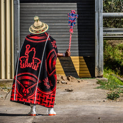Young Basotho Designers - Leisa | Black/Scarlet/Natural