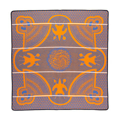 Woollen Basotho - Kharetsa - Aloe | Cobalt/Yolk/Natural