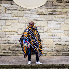 Woollen Basotho - Victoria England - Flame | Black/Light Grey/Yolk