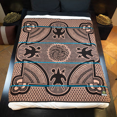 Woollen Basotho - Kharetsa - Aloe | Brown/Salmon/Peacock