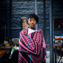 Woollen Basotho - Seanamarena - Poone | Brown/Pink/Peacock