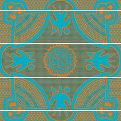 Woollen Basotho - Kharetsa - Aloe | Peacock/Yolk/Natural