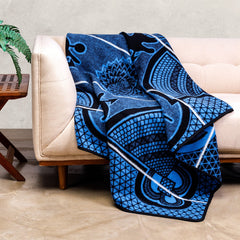 Woollen Basotho - Kharetsa - Aloe | Black/Cobalt/Natural