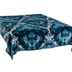 Mink Blanket - Silk Road | Teal/Eggshell