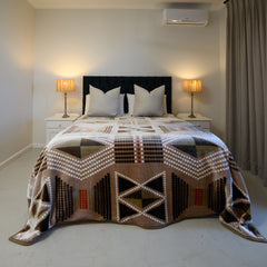 Mink Blanket - African Beads | Beige/Cobblestone