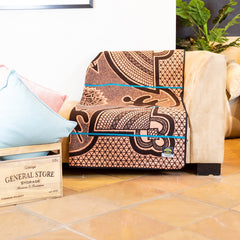 Woollen Basotho - Kharetsa - Aloe | Brown/Salmon/Peacock