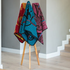 Woollen Basotho - Kharetsa - Aloe | Black/Natural/Cobalt