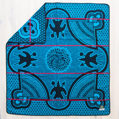 Woollen Basotho - Kharetsa - Aloe | Black/Peacock/Scarlet