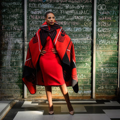 Young Basotho Designers - Ngoale | Black/Scarlet/Natural
