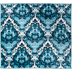 Mink Blanket - Silk Road | Teal/Eggshell