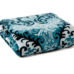Mink Blanket - Silk Road | Teal/Eggshell