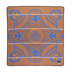 Woollen Basotho - Kharetsa - Aloe | Cobalt/Yolk/Natural