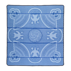 Woollen Basotho - Kharetsa - Aloe | Cobalt/Light Powder/Royal