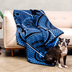 Woollen Basotho - Kharetsa - Aloe | Black/Cobalt/Natural