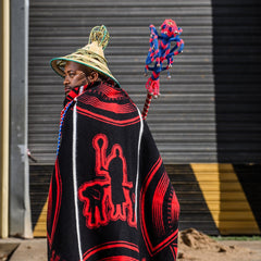 Young Basotho Designers - Leisa | Black/Scarlet/Natural