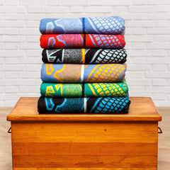 Woollen Basotho - Kharetsa - Aloe | Cobalt/Yolk/Natural