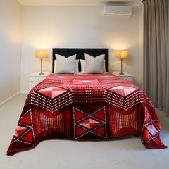 Mink Blanket - African Beads | Maroon/Pink