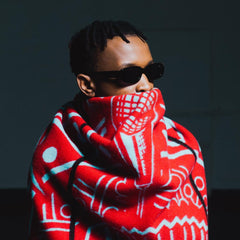 Young Basotho Designers - Manoti A Koriana | Scarlet/Light Aqua/Brown