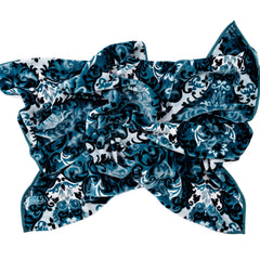 Mink Blanket - Silk Road | Teal/Eggshell