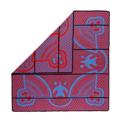 Woollen Basotho - Kharetsa - Aloe | Scarlet/Cobalt/Black
