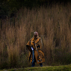 Woollen Basotho - Kharetsa - Aloe | Black/Yolk/Natural