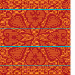 Woollen Basotho - Seanamarena - Chromatic | Scarlet/Yolk/Peacock
