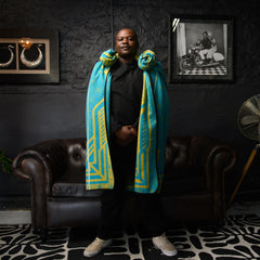 Young Basotho Designers - Litema | Peacock/Gold/Natural