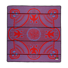 Woollen Basotho - Kharetsa - Aloe | Scarlet/Cobalt/Black
