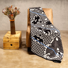 Woollen Basotho - Motlatsi - Khosana | Black/Natural/Cobalt