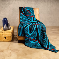 Woollen Basotho - Sefate - Poone | Black/Peacock/Scarlet