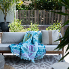Basotho Throw | Light Aqua/Kingfisher