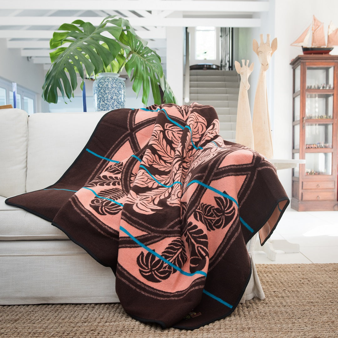 Woollen Basotho - Victoria England - Crest | Brown/Salmon/Peacock