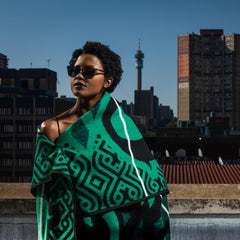 Young Basotho Designers - Majabajaba | Black/Emerald/Natural