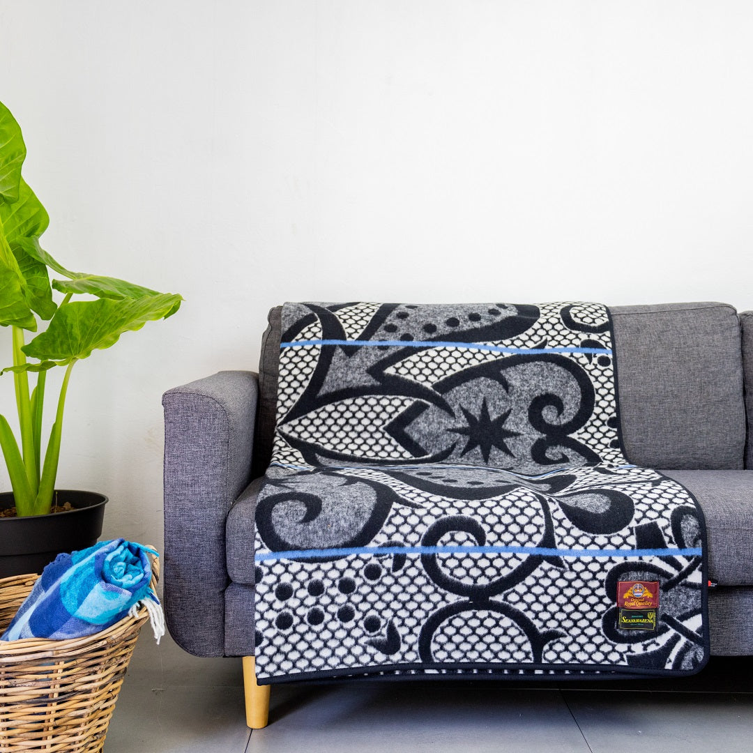 Woollen Basotho - Seanamarena - Chromatic | Black/Natural/Cobalt