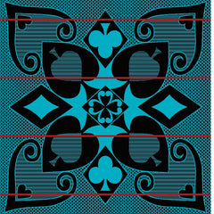 Mini Khotso Acrylic | Cards | Black/Peacock/Scarlet