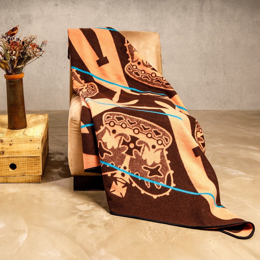 Woollen Basotho - Victoria England - Crown | Brown/Salmon/Peacock