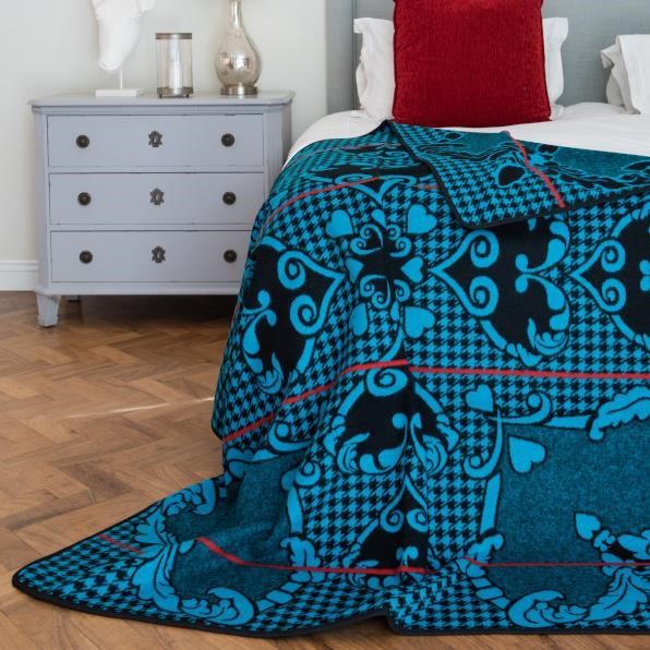 Woollen Basotho - Motlatsi - Khosana | Black/Peacock/Scarlet