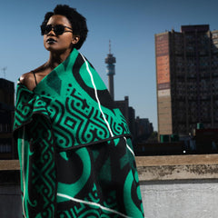 Young Basotho Designers - Majabajaba | Black/Emerald/Natural
