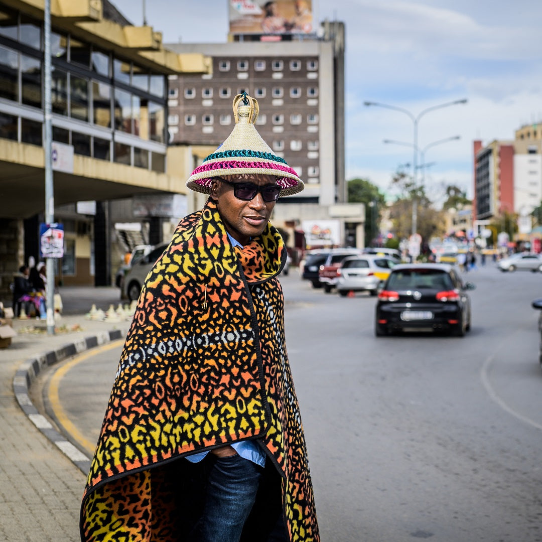 Woollen Basotho - Victoria England - Skin | Black/Orange/Yolk