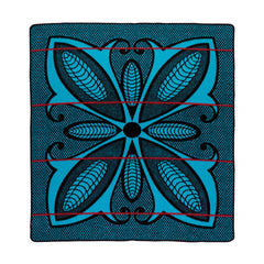 Woollen Basotho - Sefate - Poone | Black/Peacock/Scarlet
