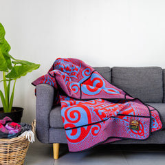 Woollen Basotho - Marona | Scarlet/Cobalt/Black