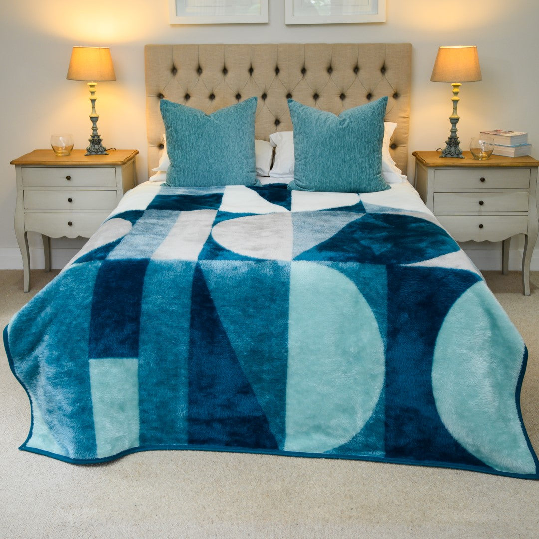 Belfiore Finesse - Geometric | Teal/Eggshell